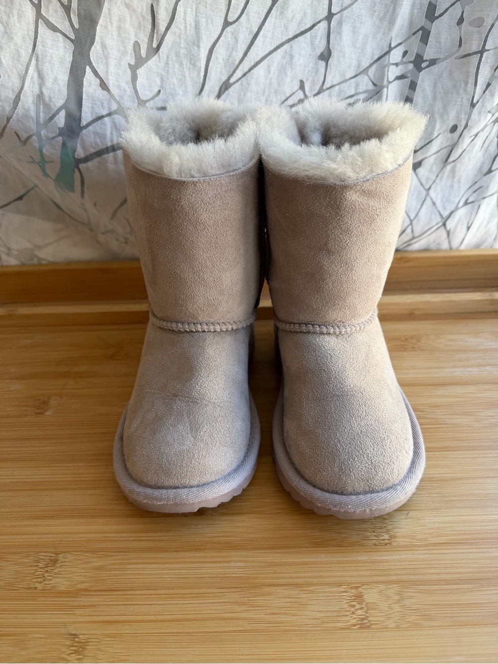 EUC - UGG Kids Bailey Bow II - Lavender Suede Boots